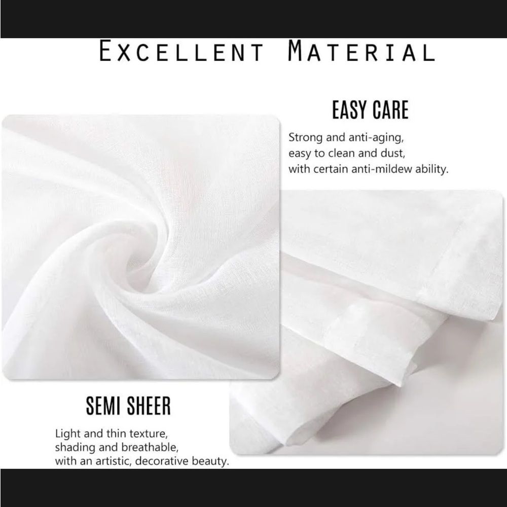 Dreaming Casa White Textured Sheer Curtains - Picture 3 of 6